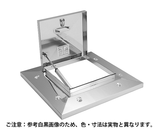 らくらくハッチ　ガスクッション式　500mm角　穴付　ステンレス