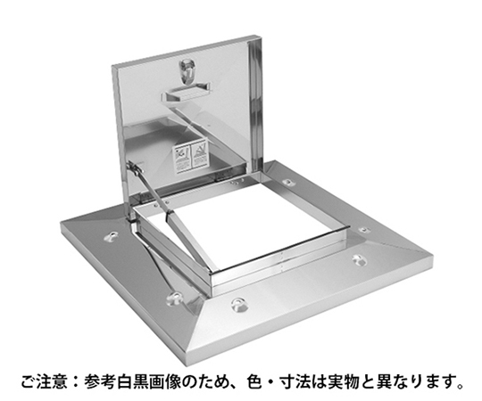 らくらくハッチ　ガスクッション式　500mm角　BK付　ステンレス
