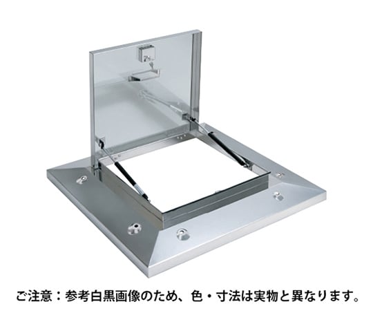 鍵付らくらくハッチ　ガスクッション式　500mm角　穴付　ステンレス