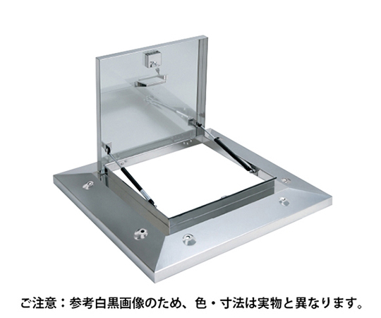 鍵付らくらくハッチ　ガスクッション式　500mm角　BK付　ステンレス