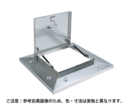 鍵付らくらくハッチ　ガスクッション式　600mm角　BK付　ステンレス