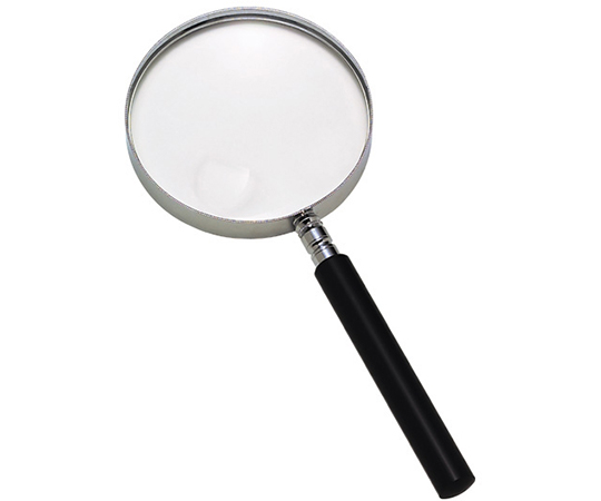 手持ちカナ枠ルーペ　拡大鏡　プラレンズ　2.5倍　小玉4倍　65mm