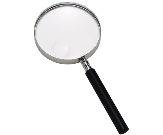 手持ちカナ枠ルーペ　拡大鏡　プラレンズ　2倍　小玉4倍　75mm