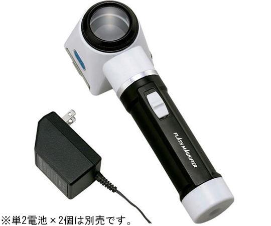 ライト付ルーペ　ガラスレンズ　7倍　30mm　目盛付　ACアダプター付