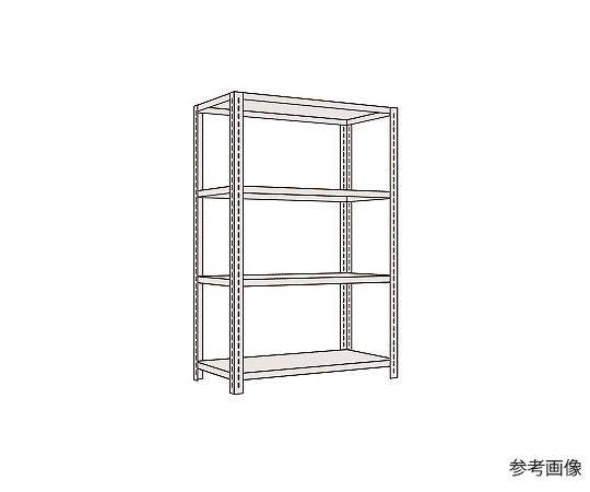 軽量開放型棚ボルトレス　100kg/段　高さ1800mm　4段タイプ　W1200×D450×H1800mm　KF1324
