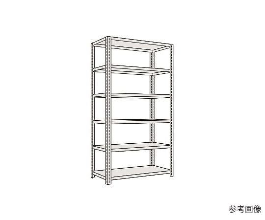 64-5312-07 軽量開放型棚ボルトレス 100kg/段 高さ2400mm 6段タイプ