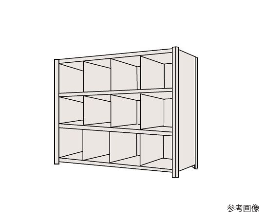 物品棚LJ型　120kg/段　高さ1500mm　4段タイプ　W1800×D300×H1500mm　LJ9714