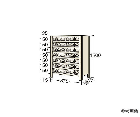 物品棚ＫＷ型（１００ｋｇ／段・高さ１８００ｍｍ・１１段タイプ