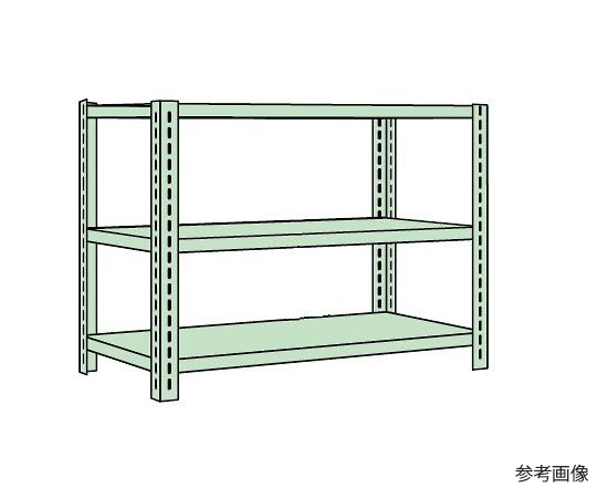 ボルトレスラック中軽量型　150kg/段　高さ1200mm　3段タイプ　W1800×D300×H1200mm　NB-4613W