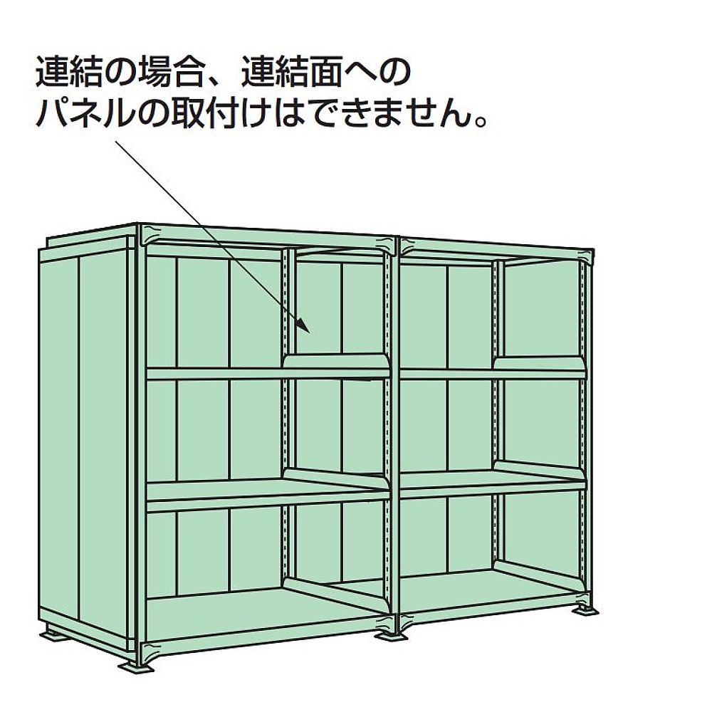 ラークラック　パネル付　150kg/段　単体　高さ2100mm　5段タイプ　W1500×D300×H2100mm　PRLG-2515