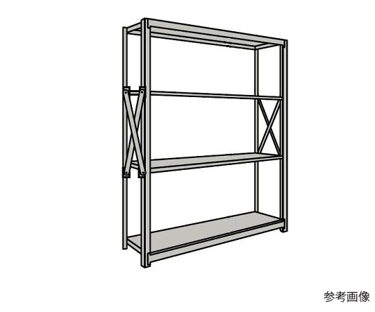 64-5376-66 重量棚NR型 1000kg/段 単体 高さ1510mm 4段タイプ W1200