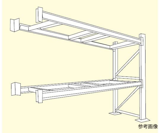 64-5395-32 パレットラック 1000kgタイプ ビーム2段 高さ2100mm W2700