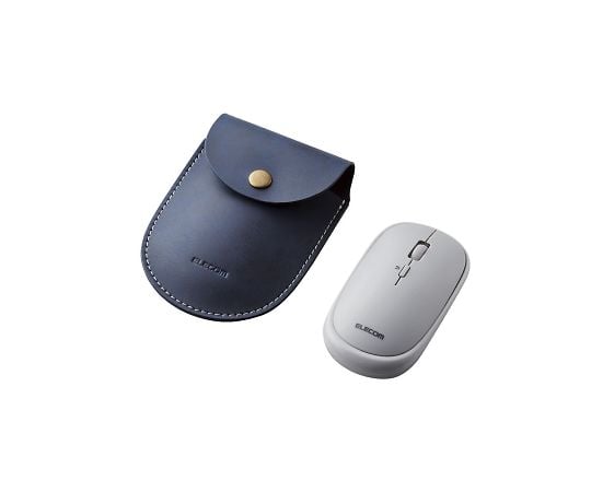 BlueLEDマウス 薄型 Bluetooth対応 4ボタン ポーチ付 グレー M-TM10BBGY