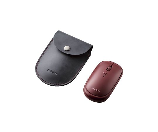 BlueLEDマウス 薄型 Bluetooth対応 4ボタン ポーチ付 レッド M-TM10BBRD