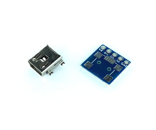 miniUSBタイプB ピッチ変換基板 コンパクト(2組セット)