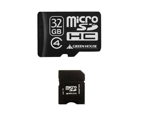 64-5594-26 microSDHCカード アダプター付属 休み GHSDMRHC32G4 クラス4 即出荷 32GB