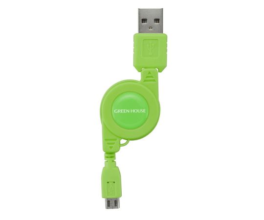 スマホ対応 USB急速充電ケーブル（microB） グリーン GH-UCRMB-GR
