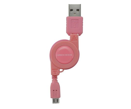 スマホ対応 USB急速充電ケーブル(microB) ピンク