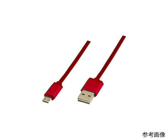microUSB充電ケーブル 両面 1m レッド