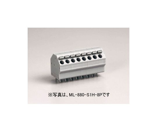 64-5853-21　貫通型スクリューレス端子台 電線挿入孔角度：45℃ 300V-10A 2極　ML880S1H2P
