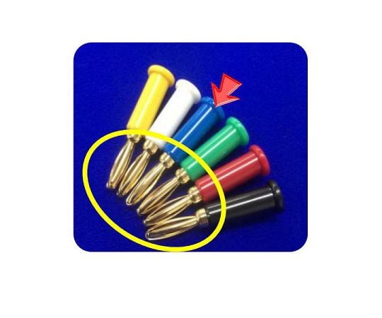 バナナプラグ 金メッキ端子 (青)