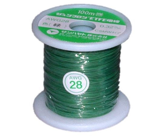 ETFE電線(ジュンフロン線) 緑 0.62mm 100m