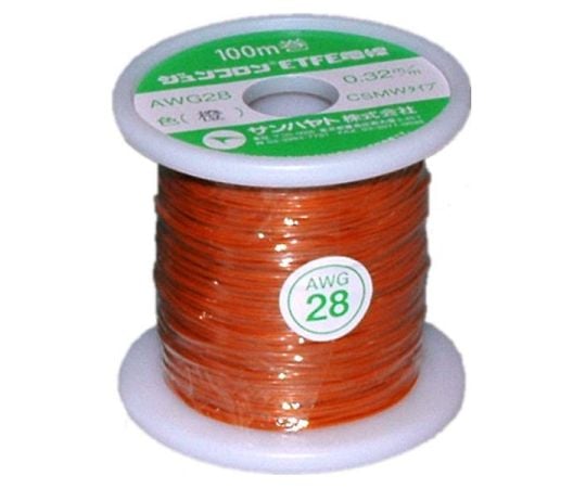 ETFE電線(ジュンフロン線) 橙 0.62mm 100m