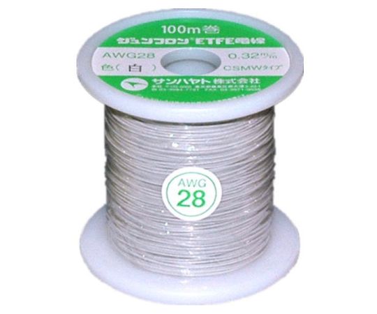 ETFE電線(ジュンフロン線) 白 0.62mm 100m