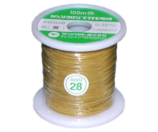 ETFE電線(ジュンフロン線) 黄 0.62mm 100m