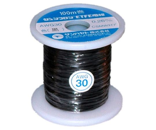 ETFE電線(ジュンフロン線) 黒 0.26mm 100m