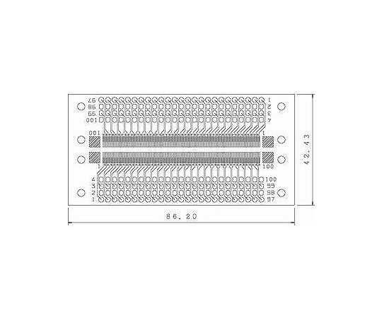 コネクター変換基板 SMTコネクター 100ピン×2列 0.6mm