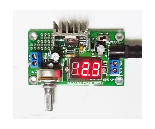 これは便利！3桁7セグ電圧計付き！30V/1.5A電圧可変電源キット