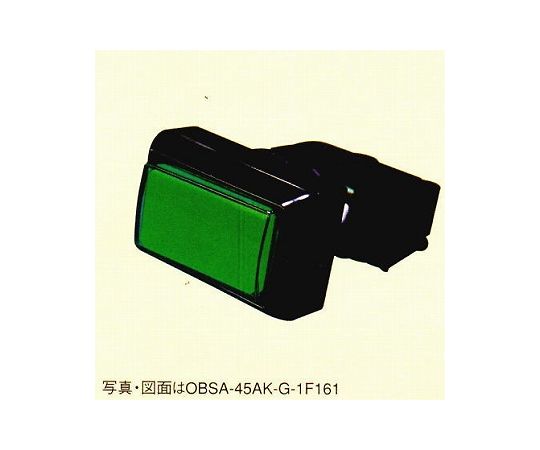 【海外限定】 64-6200-39 照光式押しボタンスイッチ 訳あり商品 ランプ無し 長方形 OBSA-45AK-G-1F-LN 緑 A型 45mm