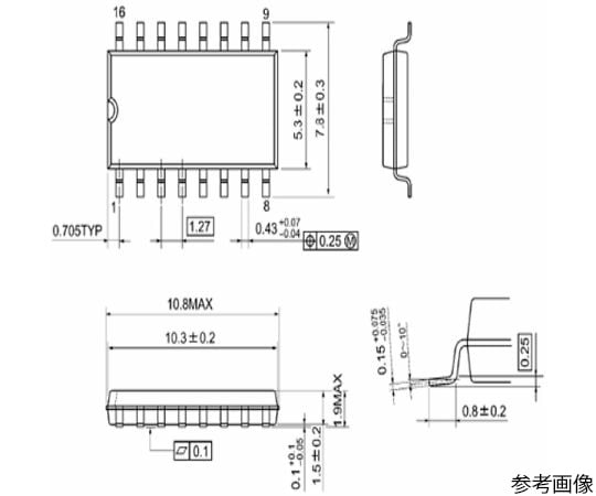 4回路 2入力マルチプレクサ CMOS SOP16