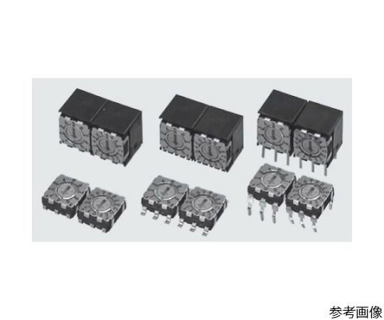 ロータリコードスイッチ DIP型 つまみ無し(マイナス溝) 16ポジション コンプリメンタリコード 上部設定型 J-リード テーピング(500個)