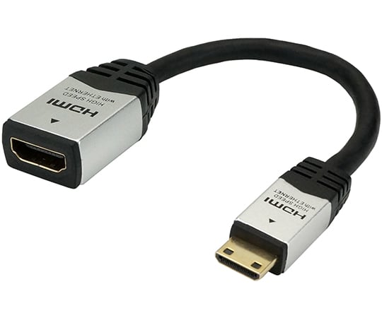 HDMIミニ変換アダプタ　7cm　シルバー　タイプAメス-タイプCオス