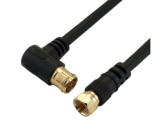 アンテナケーブル 5m ブラック L字差込式/ネジ式コネクタ