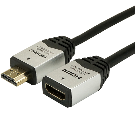 ハイスピードHDMI延長ケーブル　2.0m　シルバー　タイプAメス-タイプAオス　4K　3D　HEC　ARC　フルHD　対応　金メッキ端子