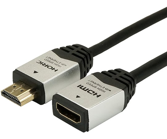 ハイスピードHDMI延長ケーブル　3.0m　シルバー　タイプAメス-タイプAオス　4K　3D　HEC　ARC　フルHD　対応　金メッキ端子