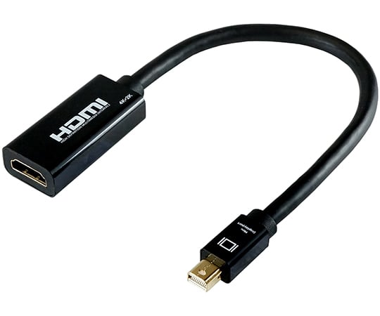 64-6231-06 Mini DisplayPort→HDMI変換アダプタ 10cm Mini DisplayPortオス-HDMIメス  MDPHDF01-178BK 【AXEL】 アズワン