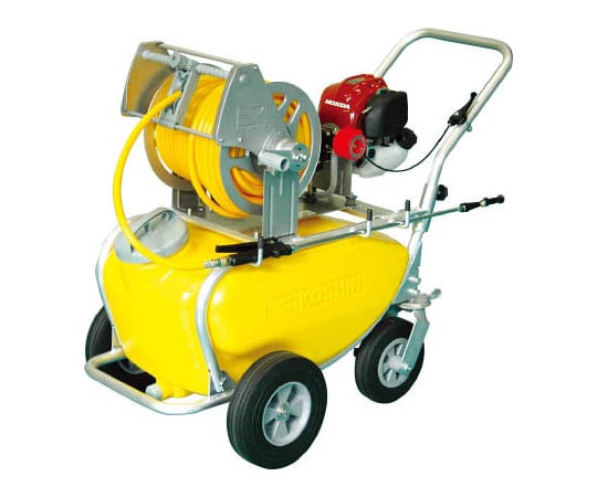 タンクキャリー付きエンジン動噴　５０L　６ｍｍ×５０ｍホース
