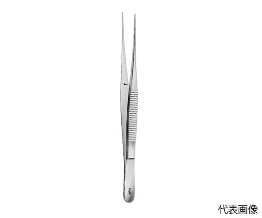 デリケート組織ピンセット　有鈎　1×2爪　全長145mm
