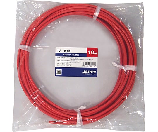ビニル絶縁電線　赤色　10m