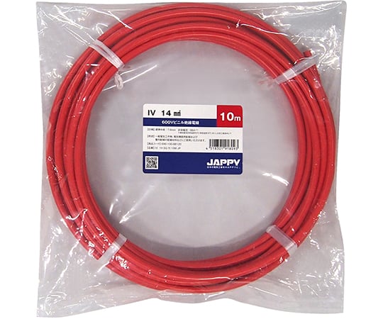 ビニル絶縁電線　赤色　10m