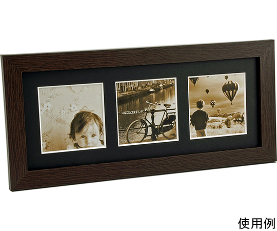 ましかく窓フレーム　3窓　ブラウン