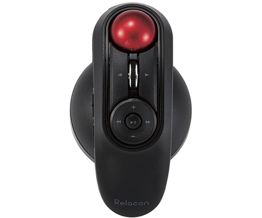 64-6441-91 トラックボールマウス ハンディタイプ Relacon メディアコントロールボタン搭載 スタンド付 静音 Bluetooth ブラック M-RT1BRXBK