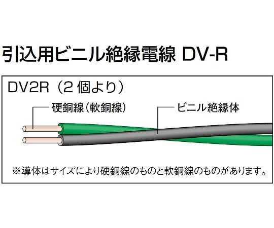 引込用ビニル絶縁電線DV-R DV-Rシリーズ 行田電線 【AXEL】 アズワン