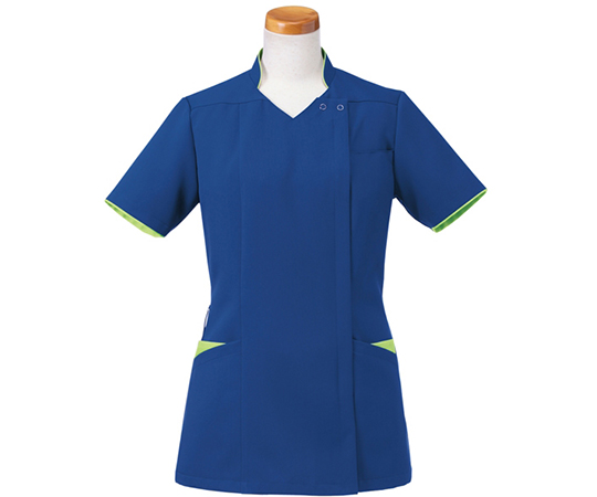 半袖スクラブジャケット（レディース）　ネイビー×パープル　4L