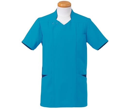 半袖スクラブジャケット（メンズ）　ターコイズ　S