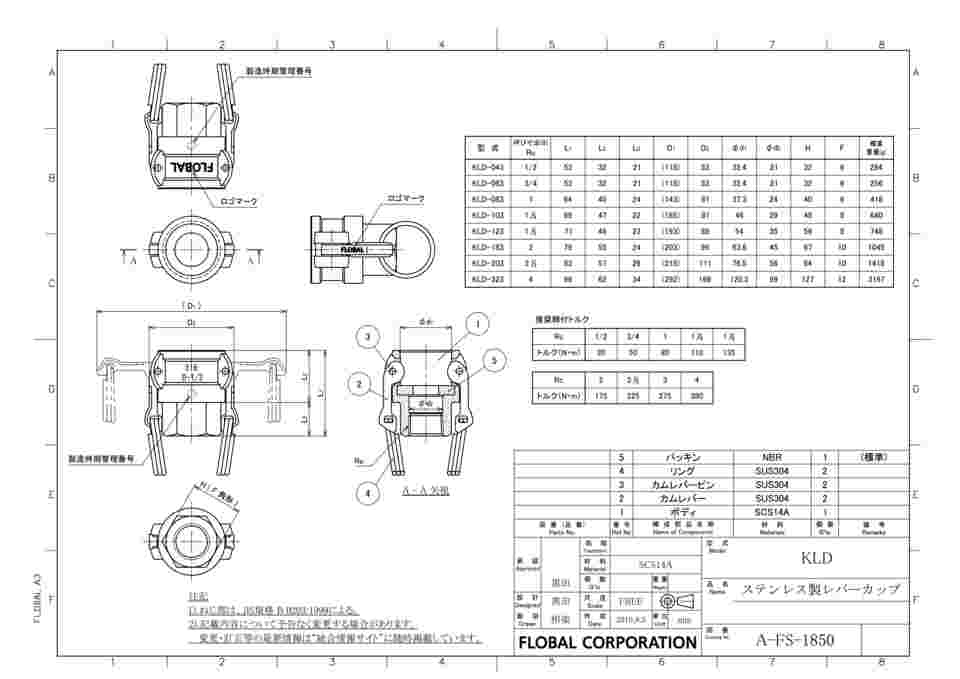 64-6477-81 レバーカップ ステンレス製 KLD-063 【AXEL】 アズワン